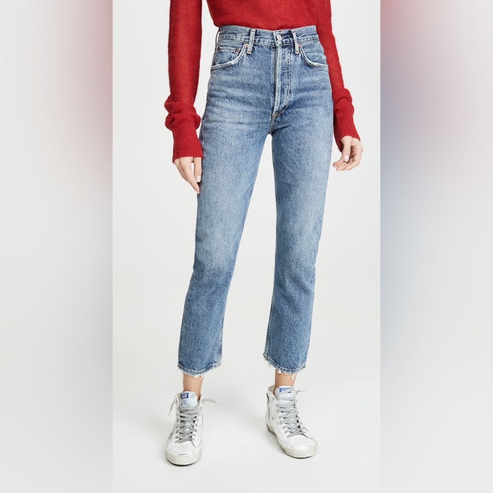 AGOLDE button fly Riley high rise jeans